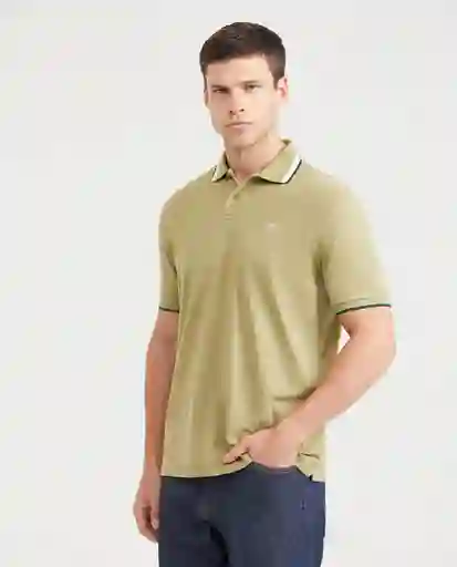 Camiseta Polo Neck Stripes - C57 Verde Boa Oscuro L Chevignon