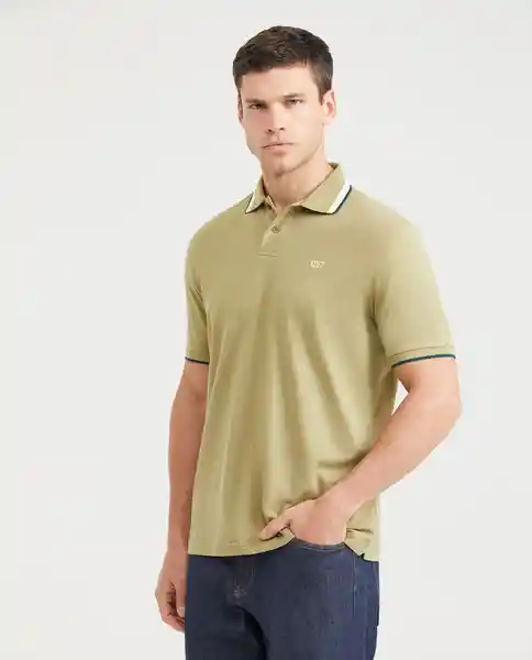 Camiseta Polo Neck Stripes - C57 Verde Boa Oscuro L Chevignon