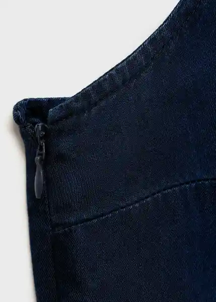 Top Creta Tejano Oscuro Talla L Mujer Mango