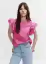 Blusa Sabina Rosa Talla L Mujer Mango