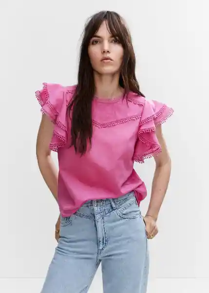 Blusa Sabina Rosa Talla L Mujer Mango