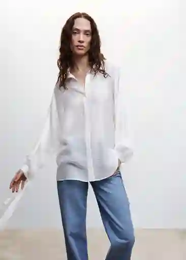 Camisa Wind Offwhite Talla M Mujer Mango