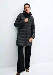 Abrigo Anorak Plumón Negro Talla XS Mujer Mango