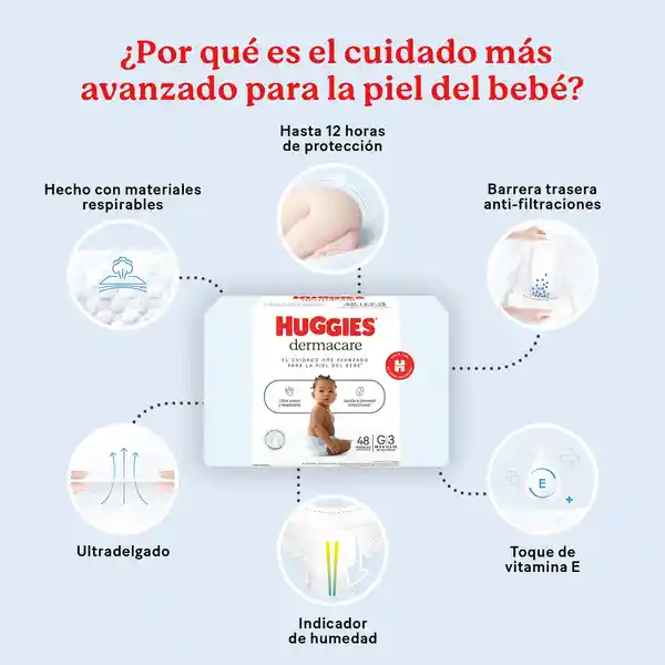 Huggies Pañal Dermacare Recién Naciado