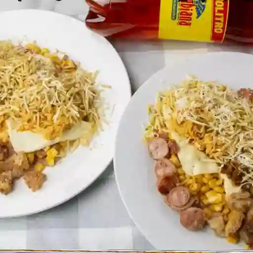 Pareja mazorcas especiales+gaseosa 1 lt