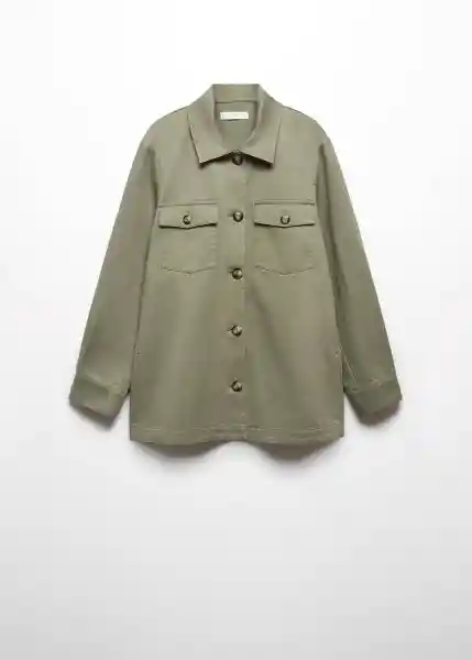 Sobrecamisa Safari Khaki Talla L Mujer Mango