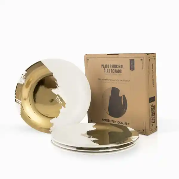 Ambiente Gourmet Set Plato Principal Óleo Dorado 27 cm