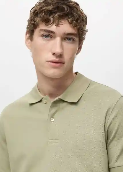 Camiseta Polo Rea Khaki Talla L Hombre Mango