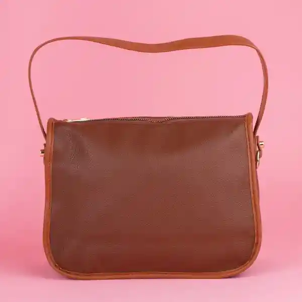 Bolso Crossbody Clasico Tipo Piel Texturizado Café Miniso