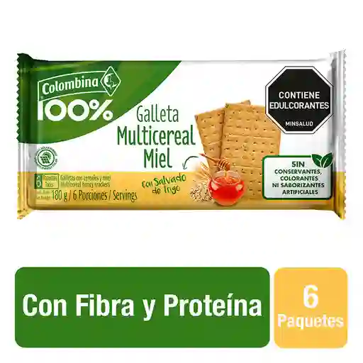 Colombina 100% Galleta Multicereal Miel
