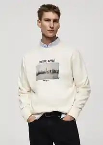 Buzo Sudadera City Beige Talla M Hombre Mango