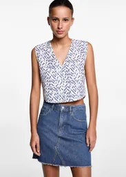 Falda Row Tejano Medio Talla 20 Niñas Mango