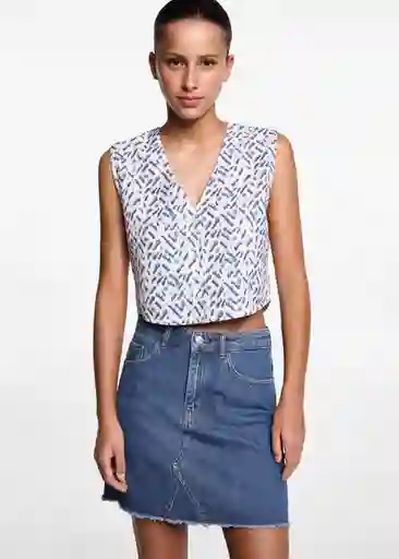 Falda Row Tejano Medio Talla 20 Niñas Mango