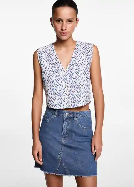 Falda Row Tejano Medio Talla 20 Niñas Mango