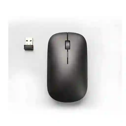 Mouse Inalámbrico Estilo Metálico Negro 2.4 g