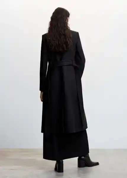 Abrigo Sirenita Negro Talla 27 Mujer Mango