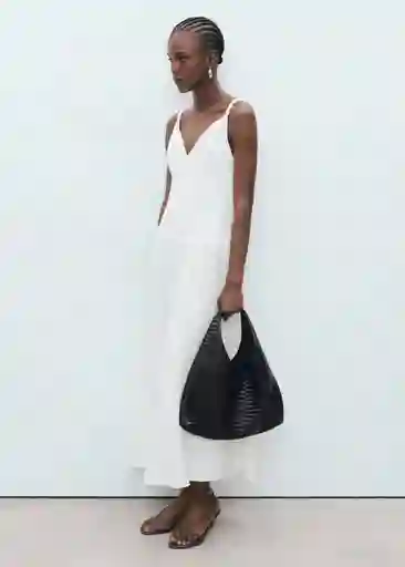 Vestido Trenza Blanco Talla M Mujer Mango