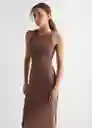 Vestido Dalia Marrón Talla 21 Niñas Mango