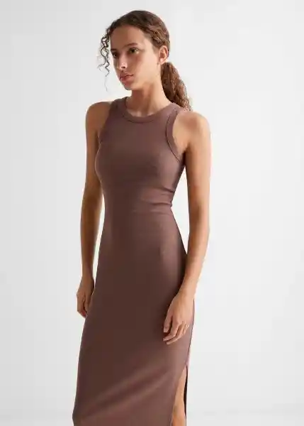 Vestido Dalia Marrón Talla 21 Niñas Mango