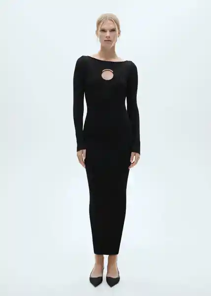 Vestido Chicho2 Negro Talla L Mujer Mango