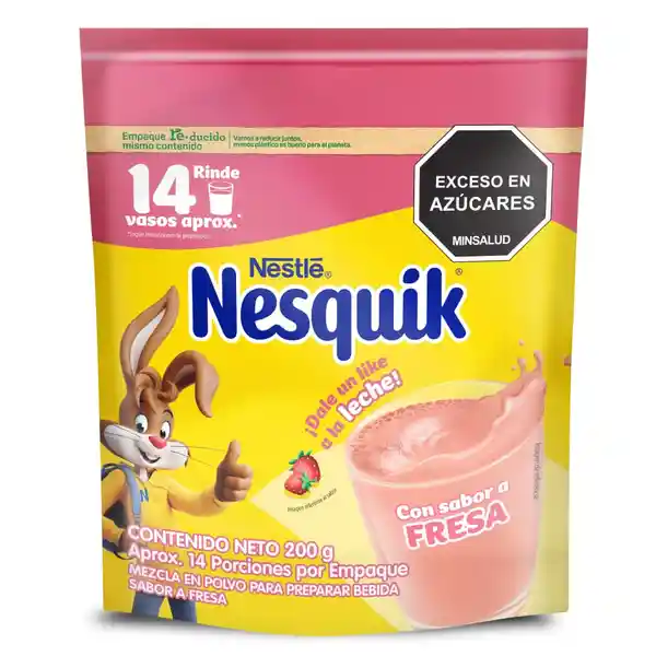 Bebida en polvo NESQUIK sabor a Fresa x 200g