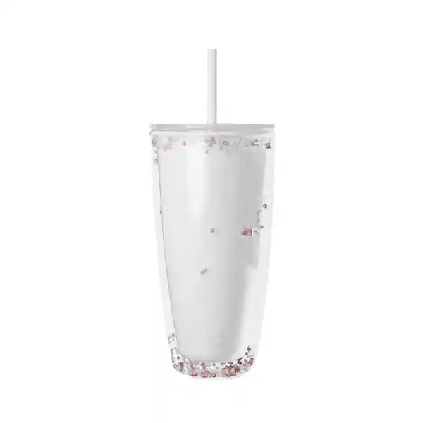 Vaso Plástico de Doble Pared Blanco 730 mL Serie Miniso