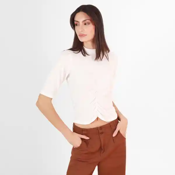 Camiseta Cuello Redondo Manga 3/4 Blanco Talla XS 676199