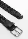 Cinturón Trenza Negro Talla 91 Hombre Mango