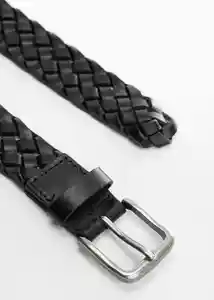 Cinturón Trenza Negro Talla 91 Hombre Mango