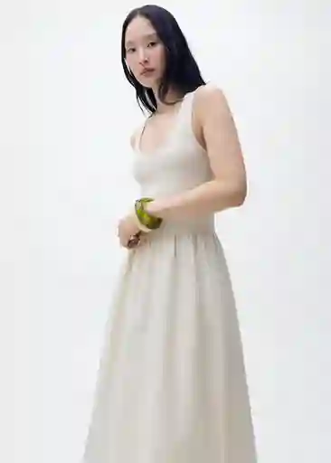 Vestido Valvi Crudo Talla S Mujer Mango