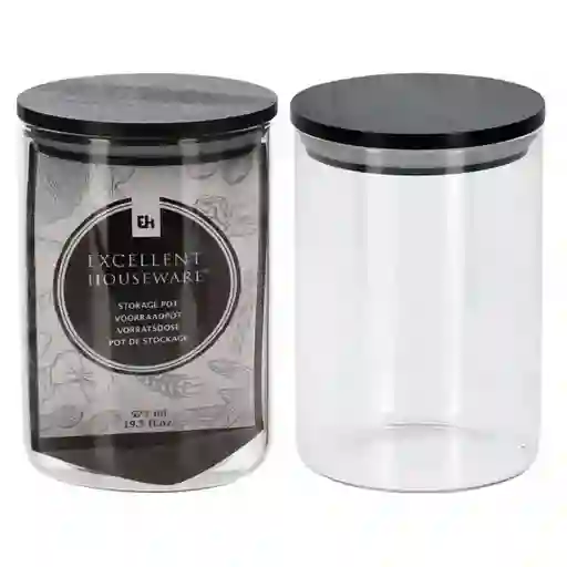 Excellent Houseware Recipiente Vidrio Pintada Cd 575 mL