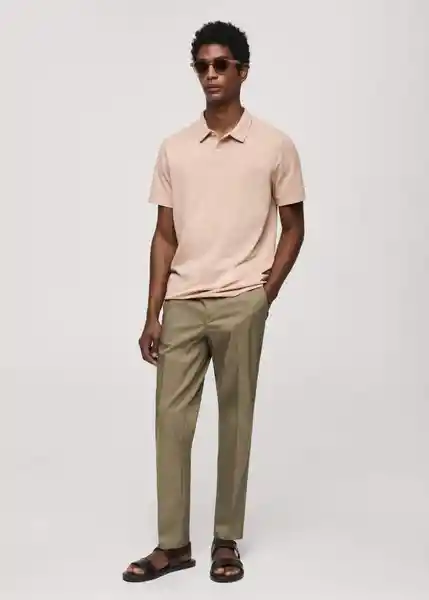Camiseta Polo Ezequi Rosa Pastel Talla S Hombre Mango