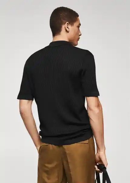 Camisa Polo Talaia Negro Talla L Hombre Mango