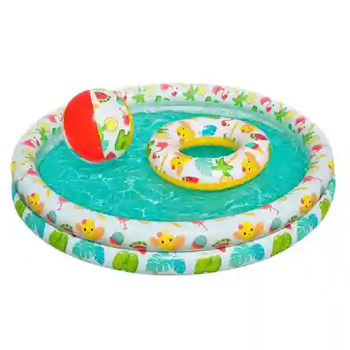 Bestway Set Piscina Inflable + Aro Flotador + Pelota