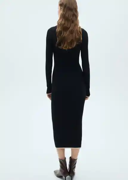 Vestido Shadowin Negro Talla S Mujer Mango