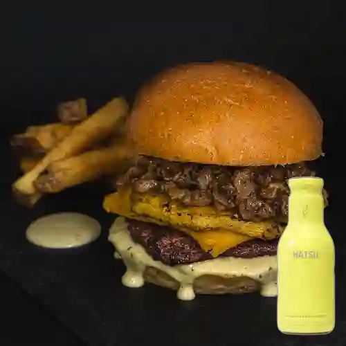 Combo Hamburguesa de la Casa + Hatsu Amarillo 400 ml