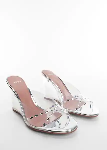 Sandalias Milac Plata Talla 36 Mujer Mango