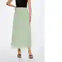 Falda Plisi-A Verde Pastel Talla M Mujer Mango