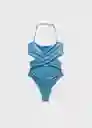 Short Bañador Ariel Azul Talla S Mujer Mango
