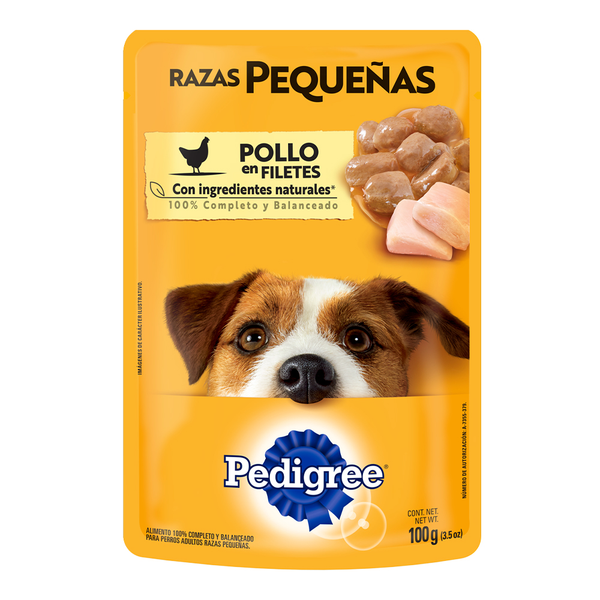 Pedigree Alimento para Perro Adulto Raza Pequeña Pollo en Filetes 100 g
