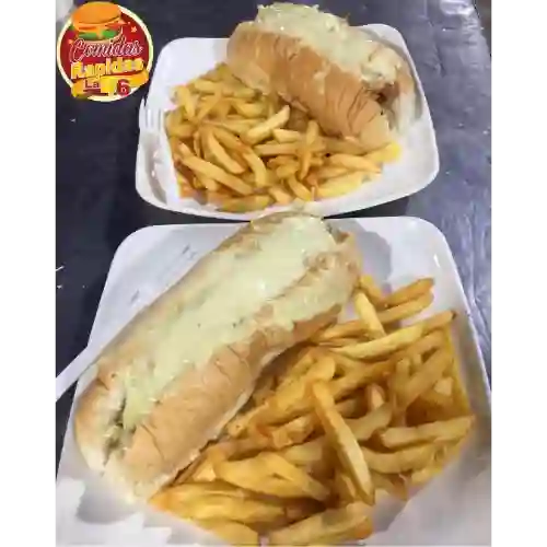 Combo Perro Gratinado y Papas