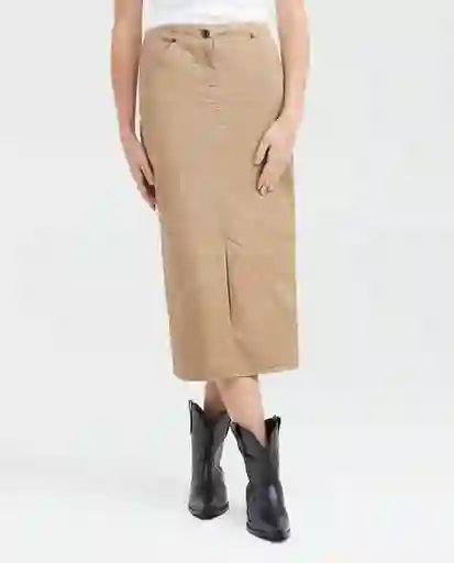 Falda Cargo Midi Femenino Café Quemado Claro Talla 8 Chevignon