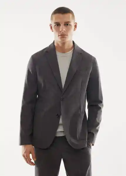 Blazer Americana Travel Gris Talla 46 Hombre Mango