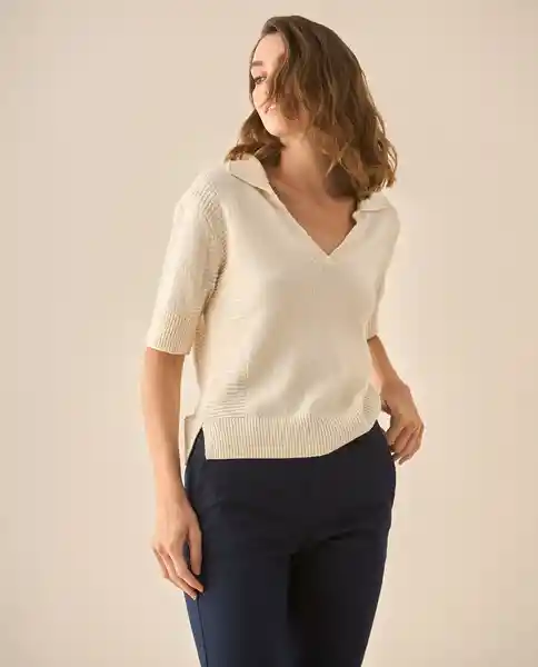 Saco Tejido Crudo Aljófar Claro Talla L 663G209 Esprit