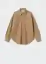 Sobrecamisa Pana Beige Talla L Mujer Mango