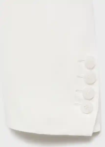 Blazer Americana Ramen Blanco Talla M Mujer Mango