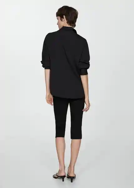 Camisa Basic Negro Talla L Mujer Mango