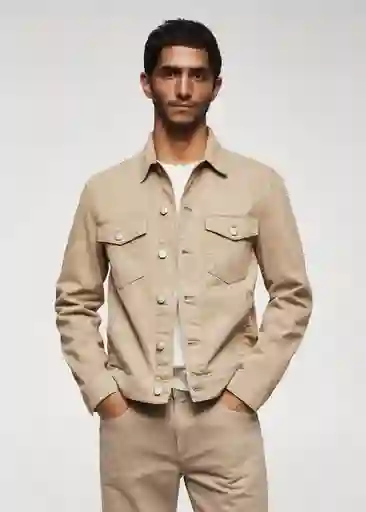 Chaqueta Cazadora Ryan Beige Talla XS Hombre Mango