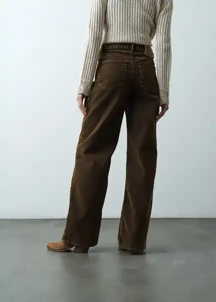 Jean Mujer Café Barbecho Oscuro Talla 6 492G088 Naf Naf