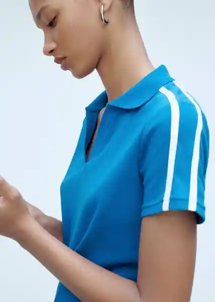 Polo Sport Azul Talla M Mujer Mango